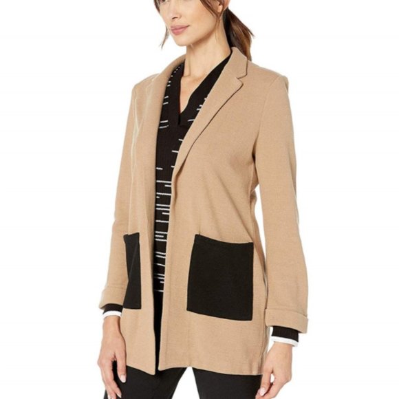 Nic+Zoe Women's Contrasted Pocket Blazer, Copper Mix sz M Brand New $209 - Picture 1 of 2